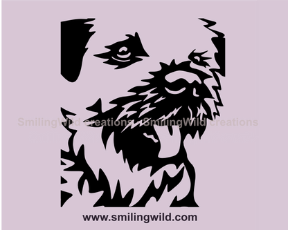 border terrier face close up graphic portrait