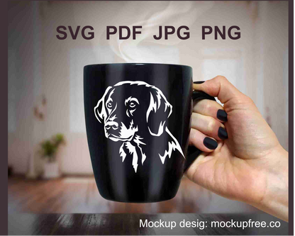 Plott hound white image on black te cup