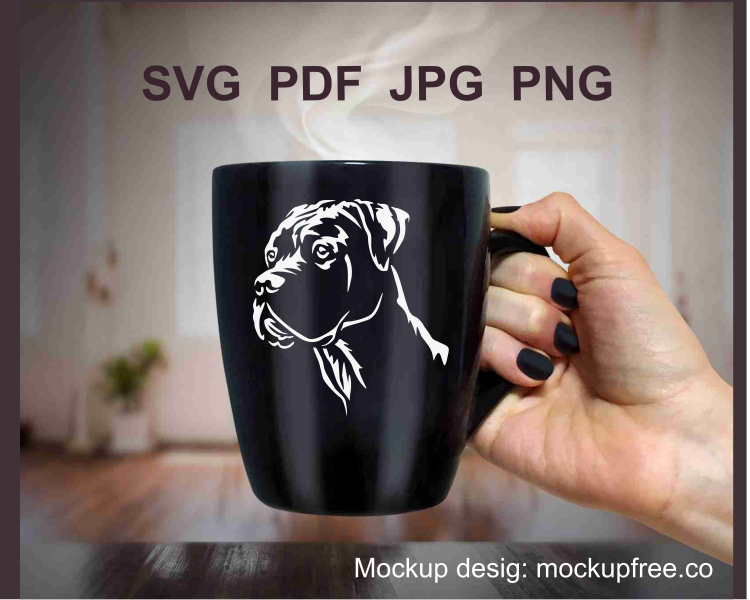 Dogo argentino white print on a black mug