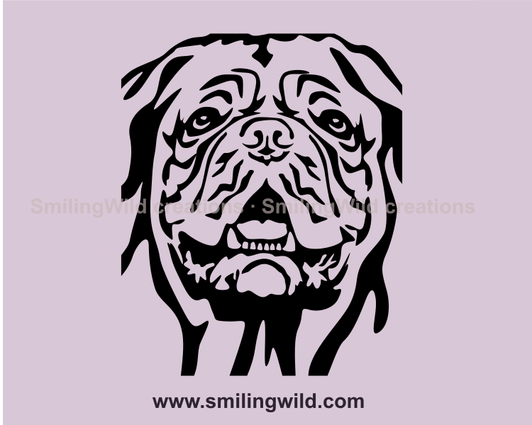 Dogue de Bordeaux cuttable close up portrait