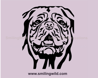 Dogue de Bordeaux cuttable close up portrait