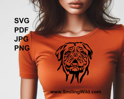 Dogue de Bordeaux digital design image for t shirts