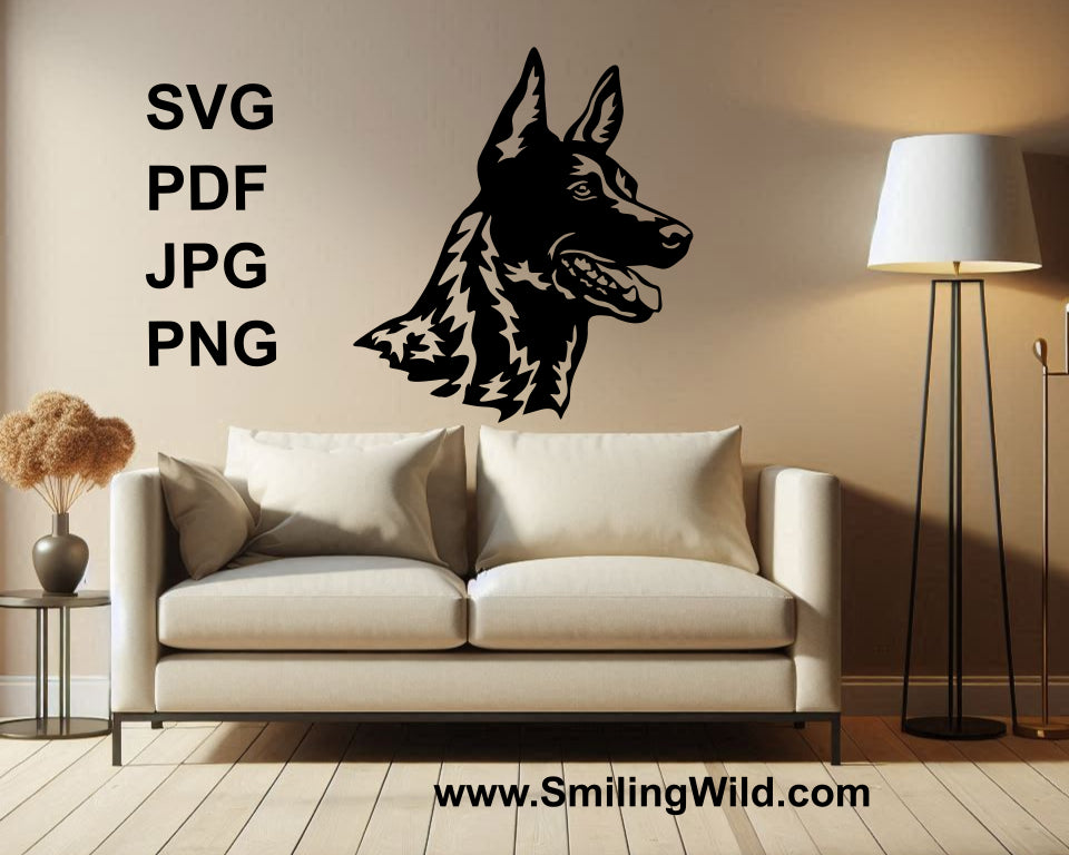 dutch shepherd vector image as wall art decoration