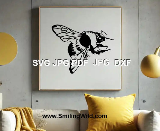 DXF format bumblebee design for laser cutting and engraving