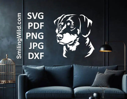 White Smaland Hound clipart svg, dxf and PNG - versatile file for laser cutting and DIY projects