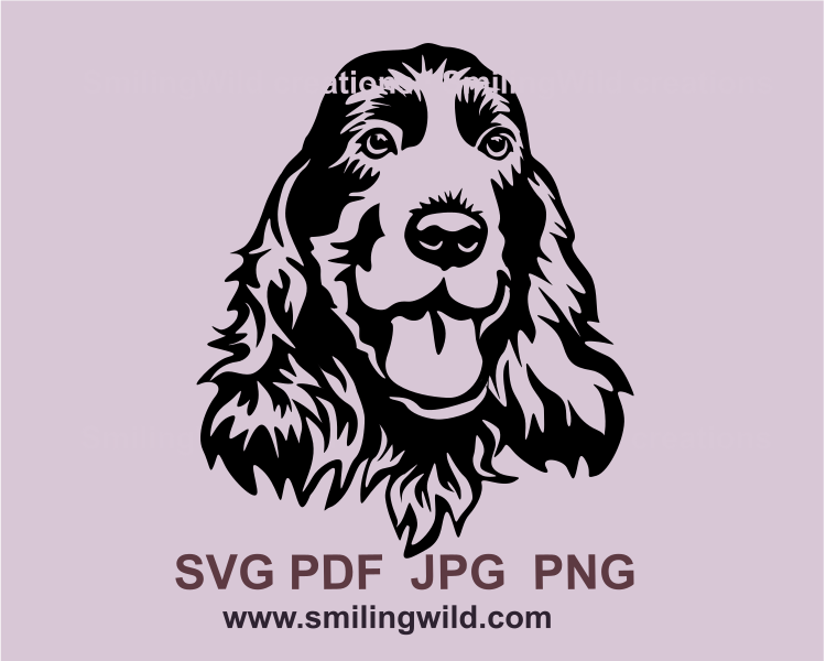 Cocker Spaniel Smiling Vector English cocker spaniel svg file with hanging tongue – Smiling Wild svg ...
