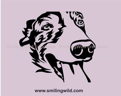 english greyhound face in close up clip art varation