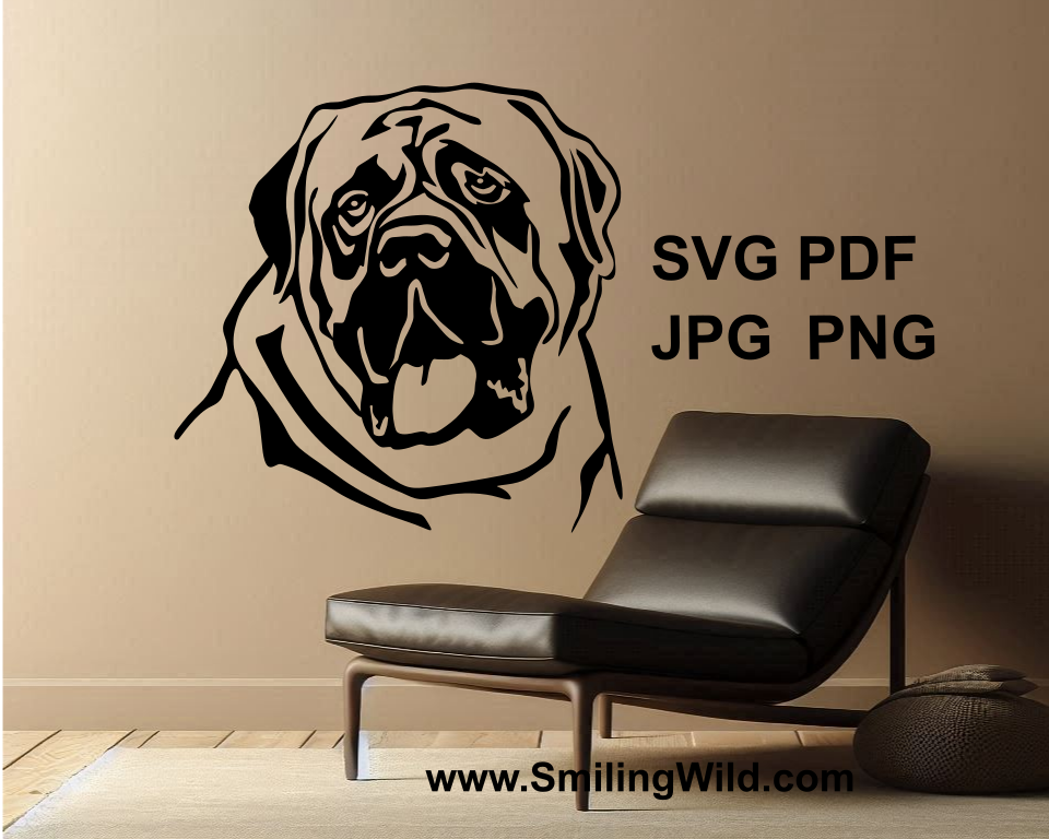 english mastiff clip art design as wall art decoration