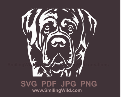 english mastiff cuttable white clip art style application