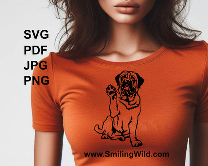 english mastiff dog t shirt design