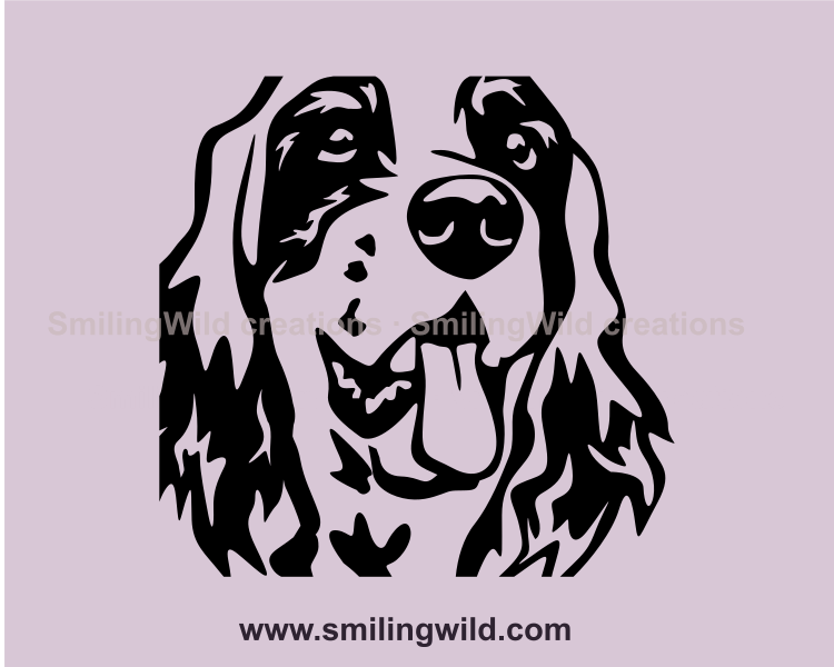 english setter fe in vector art sample