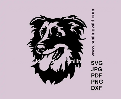 English Shepherd SVG head vector clipart for Cricut and laser engraving