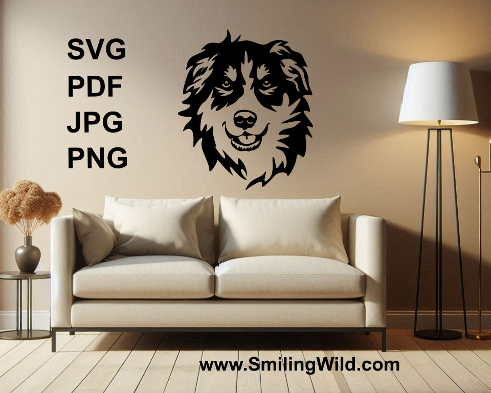 english shepherd vector graphic used as waal decor