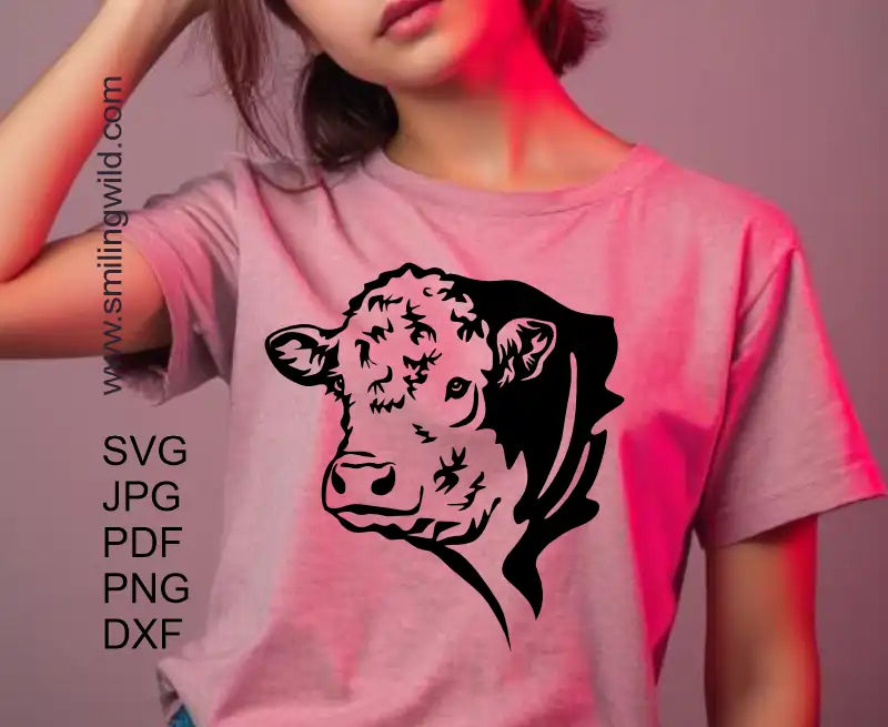  Theses farm animal graphic art showing a hereford bull head portrait are of high resolution and clean line for smooth cutting.