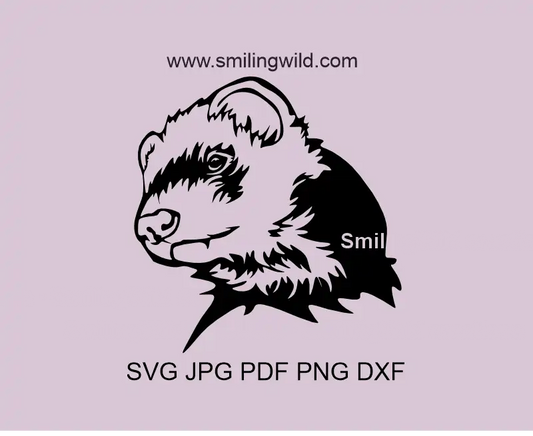 Ferret head SVG PNG DXF vector clipart for Cricut crafts and laser cutting