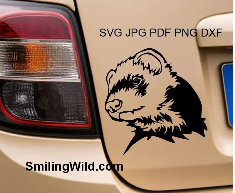 ferret portrait digital design cut file for crafting projects