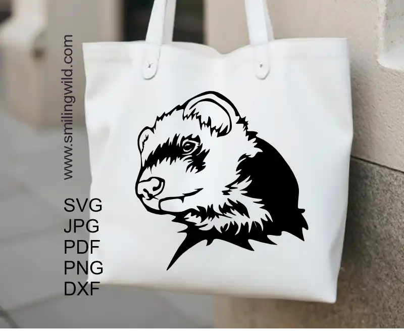A preview image of a Ferret vector file clipart SVG for engraving and design use