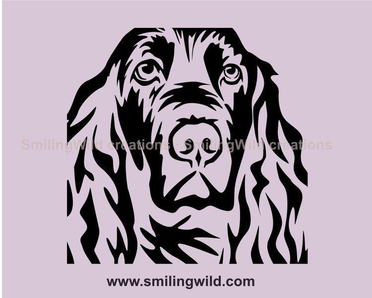 field spaniel vector face illustration