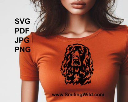 field spaniel face portrait printed on a t shirt