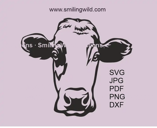 Fleckvieh cow SVG PNG DXF black cattle clipart for Cricut and laser cut crafts