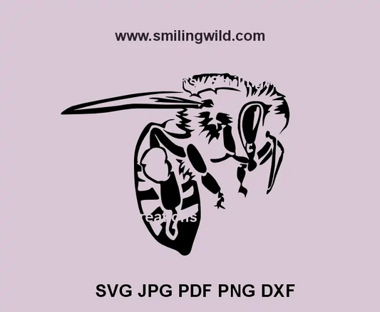 Flying Bee SVG, PNG, DXF Clipart – Wildlife Vector for Cricut and Laser Cutting