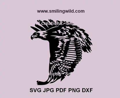 Soaring Golden Eagle SVG vector design in flight – perfect for Cricut, laser engraving, and wildlife-inspired home décor