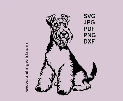 Fox Terrier full-body SVG, png, dxf design for Cricut and laser cutting – bold black vector file