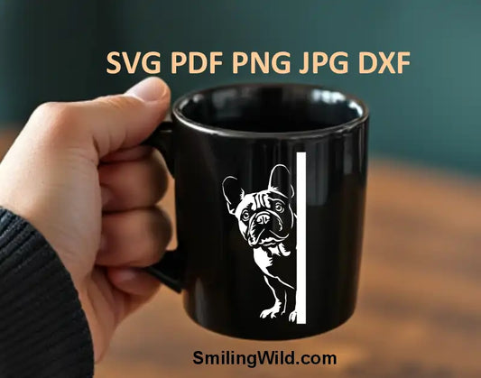 Peeking Frenchie svg, png dxf clipart design for Cricut and laser cutting