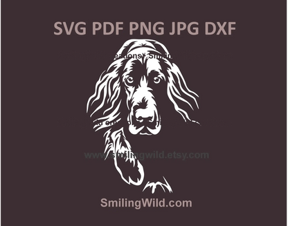 German Longhaired Pointer black and white SVG clipart for Cricut, Silhouette, and laser cutting projects