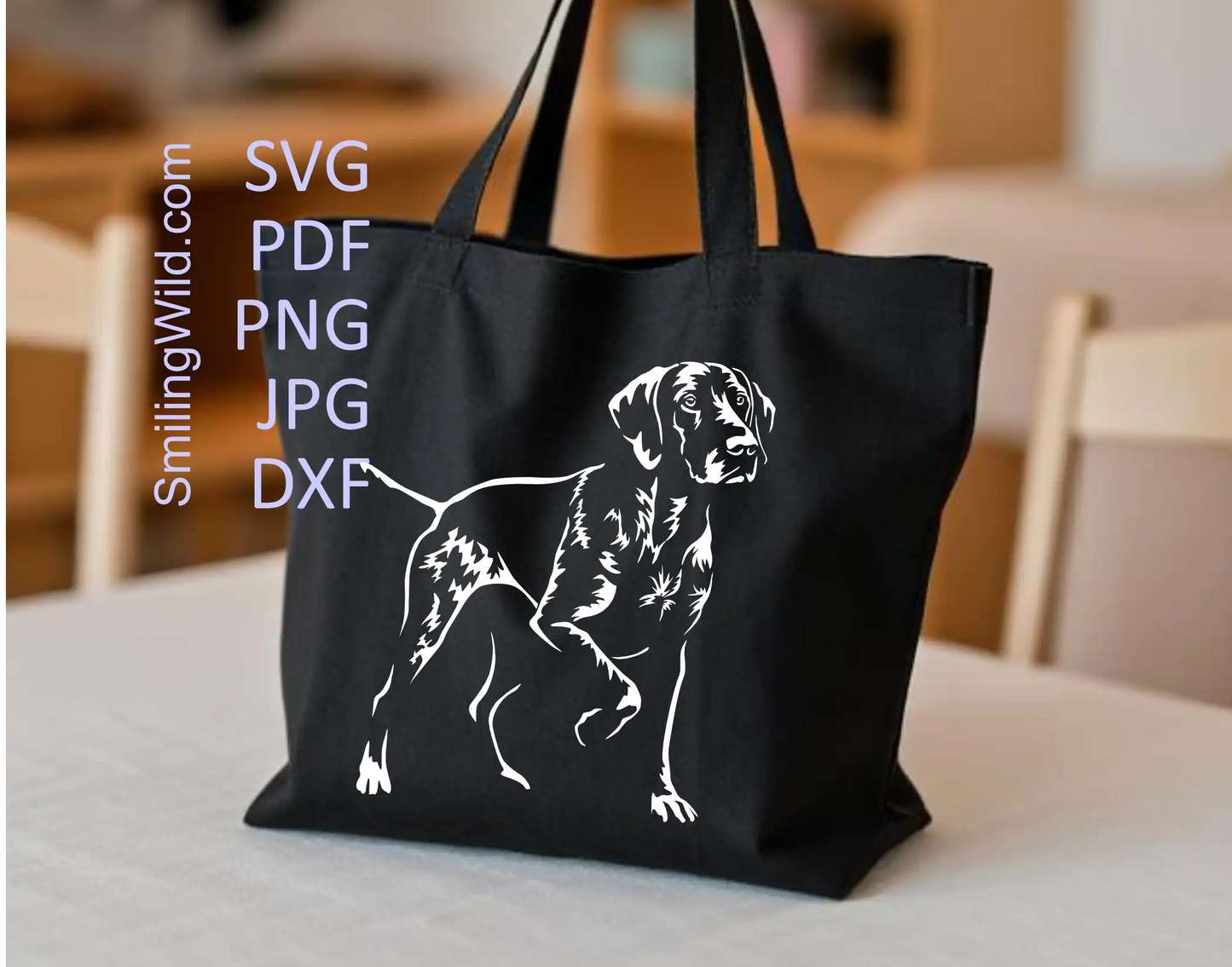 German Shorthaired Pointer white dxf file  detailed clipart  drawing for cutting and decals
