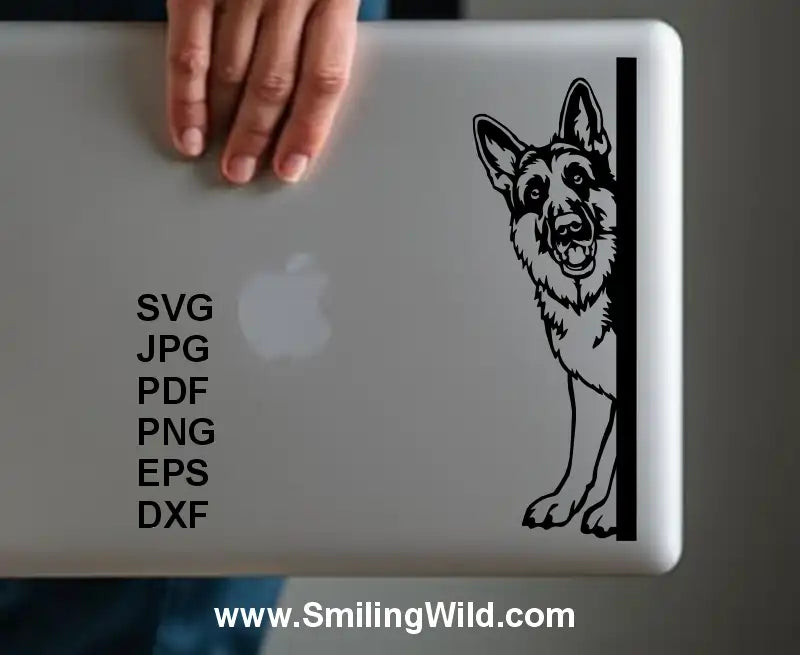 High-resolution black dog svg, png laptop clipart for Cricut and Glowforge 