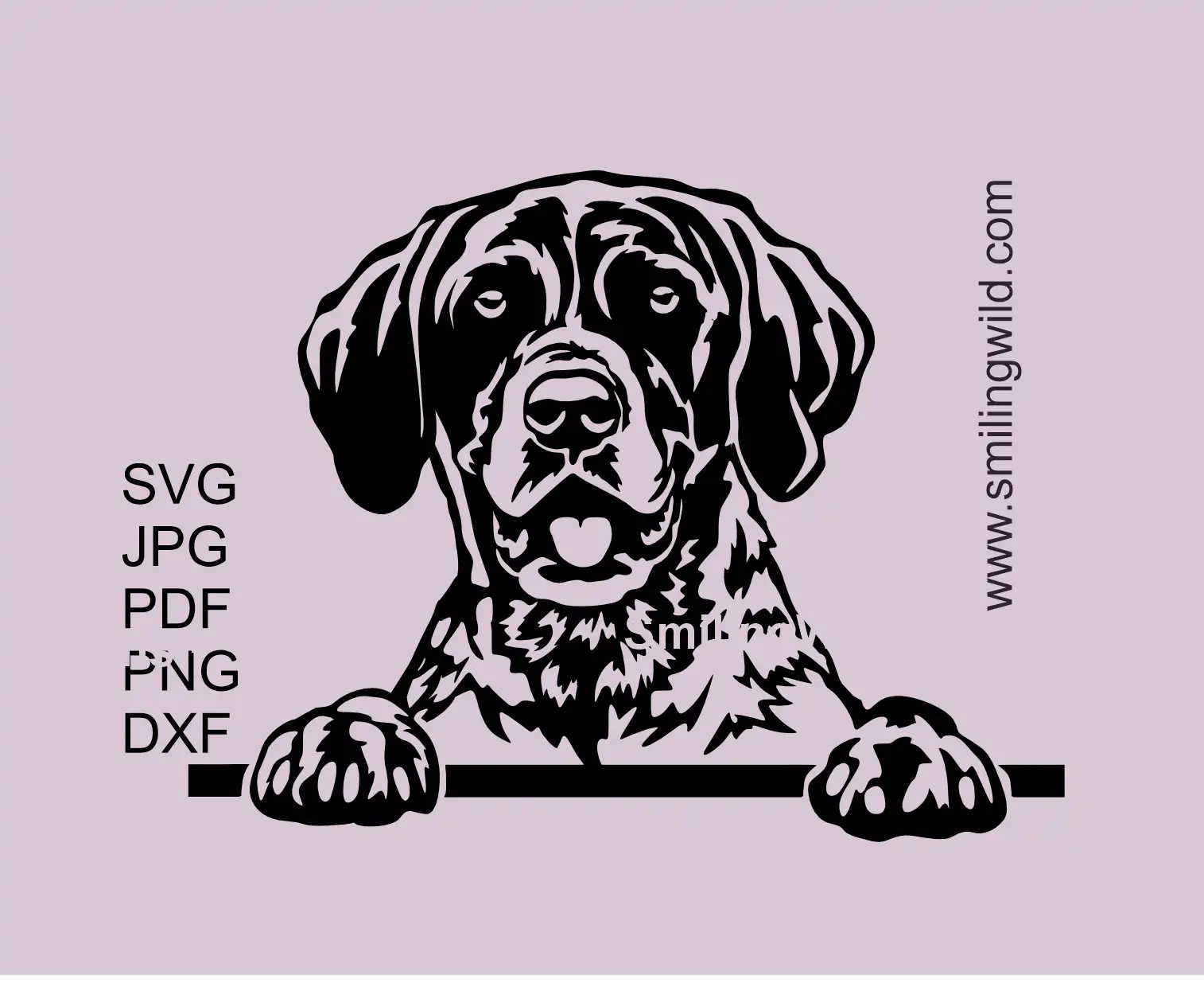 German Shorthaired Pointer preview image presents a peeking dog SVG vector file design 