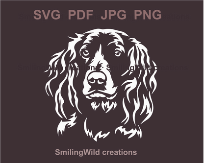 german spaniel white svg design for diy