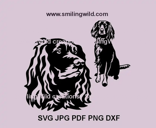 German Spaniel full body SVG vector for Cricut and laser cutting