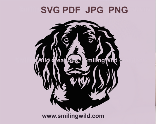 german spaniel svg unique pet portrait for crafting