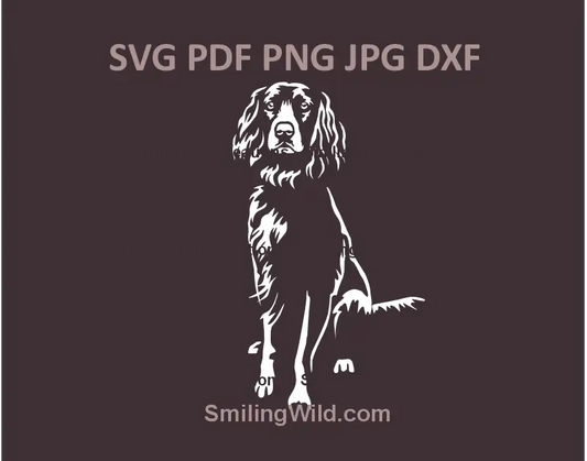 White German Spaniel SVG vector portrait for laser cutting and Cricut