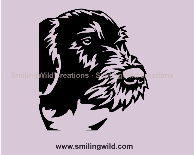 a close up version of a german wirehaired pointer svg face image