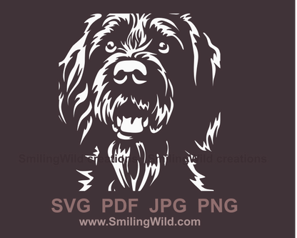 german wirehaired pointer clip art design for craftwork needs