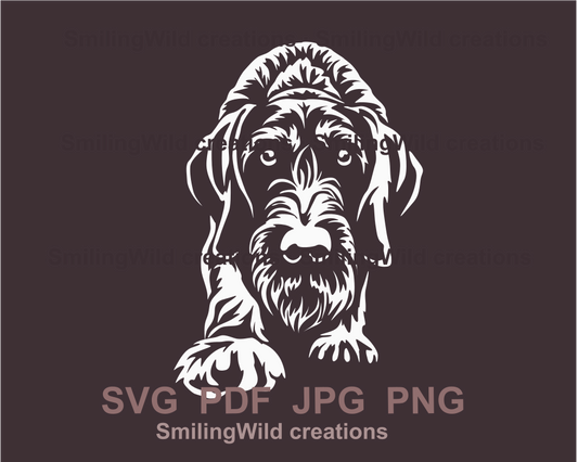 German wirehaired pointer vectlro clip art style design