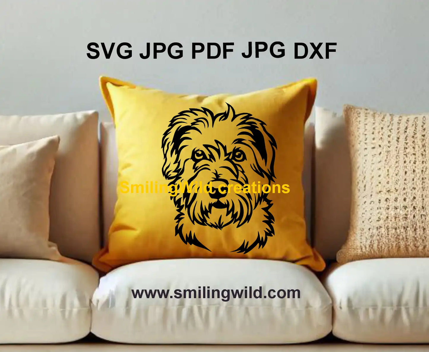 Detailed Glen of Imaal Terrier vector graphic – perfect for engraving, crafting, and pet-themed designs