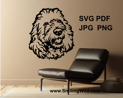 goldendoodle cuttable wall art design