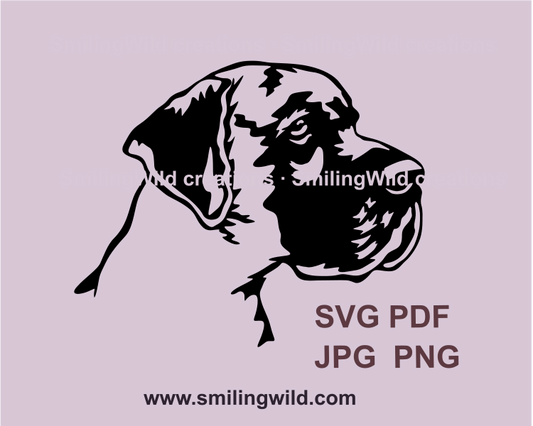 great dane svg clipart face in profile