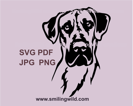 great dane svg cuttable portrait for DIY inspiration