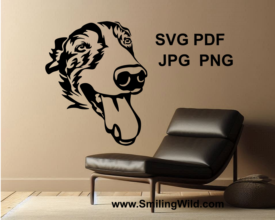 english greyhound vector wall design