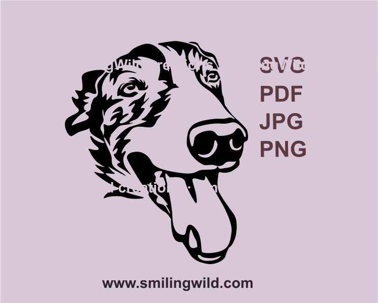 smiling greyhound svg art image