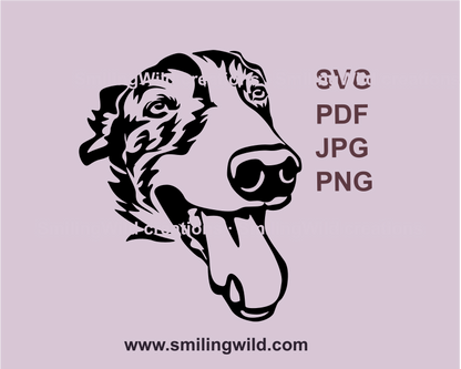 smiling greyhound svg art image