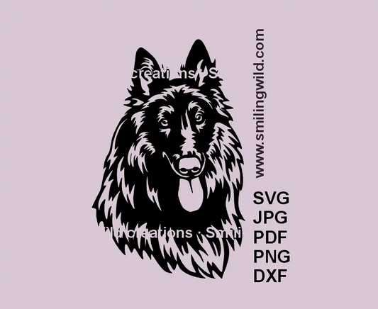 Vector SVG file of a Groenendael Belgian Shepherd dog silhouette for Cricut and crafting projects