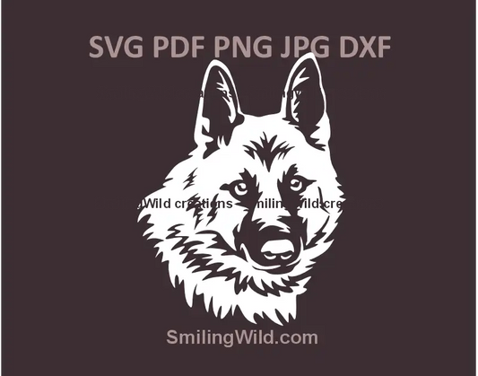Hällefors Elkhound hunting dog clipart in SVG, PNG, and DXF formats for Cricut and laser cutting