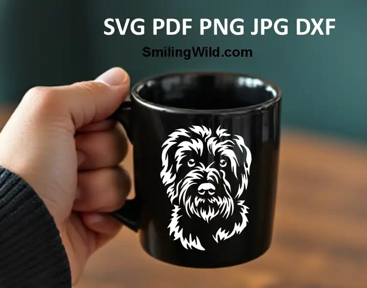 Glen of Imaal Terrier black and white SVG vector clipart for Cricut and laser cutting projects