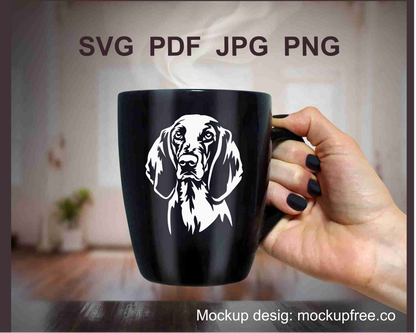 hunting dog printable application on black mug